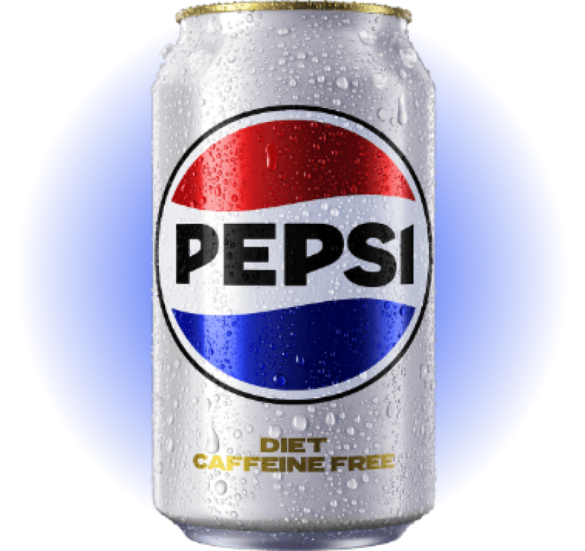 Can of Diet Pepsi Coffeine Free