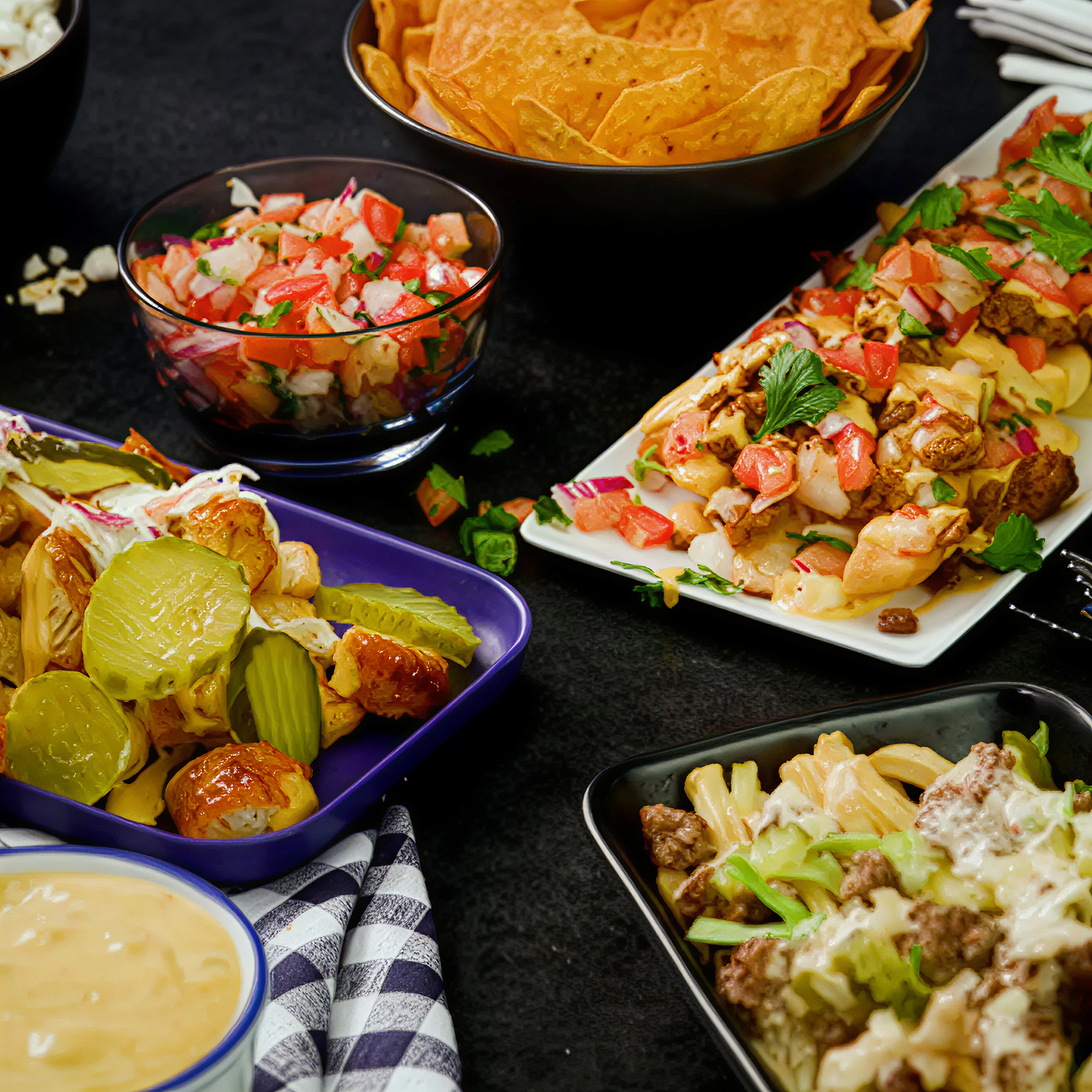 Multiway loaded fries 3-ways